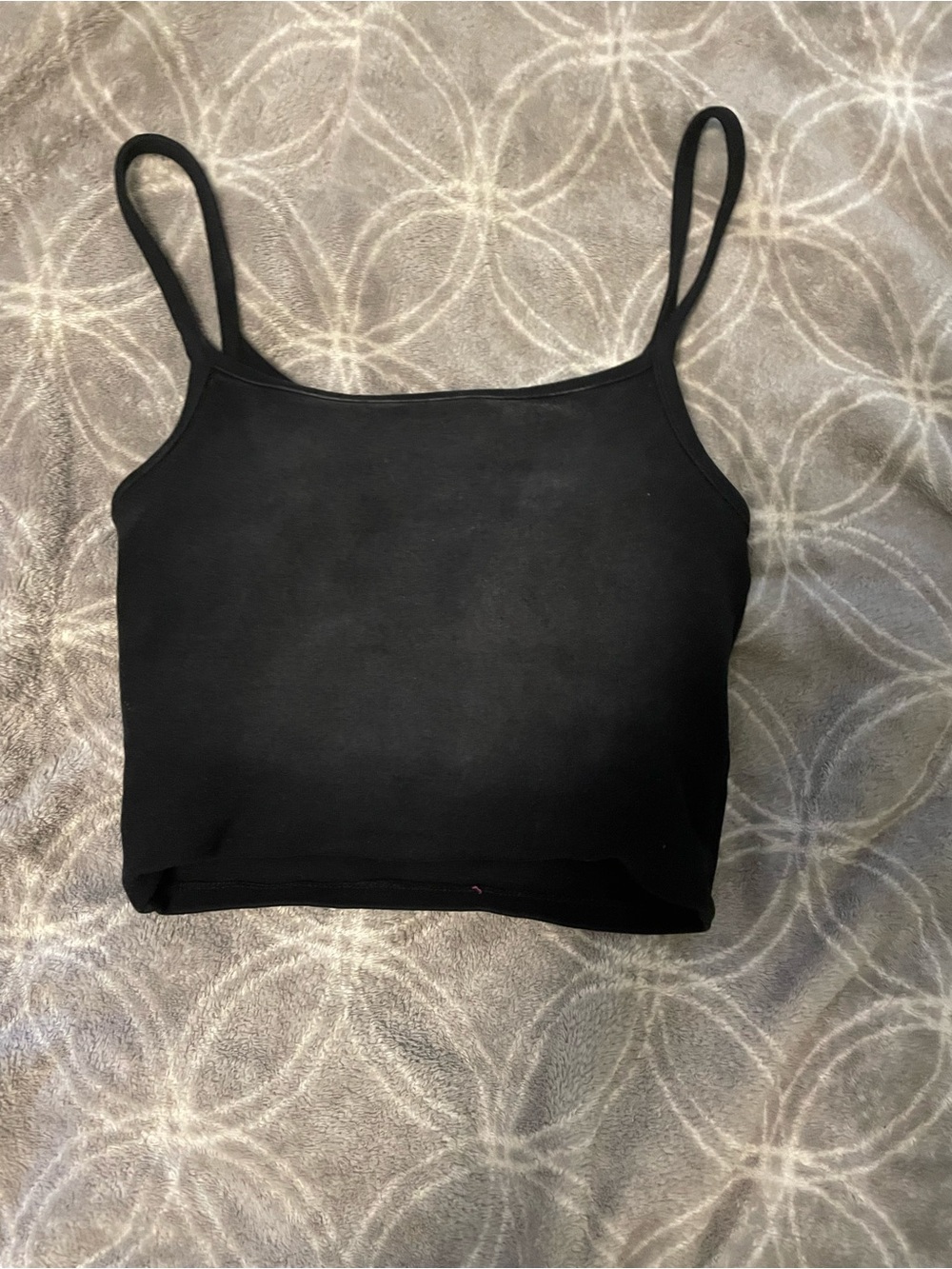 Brandy Melville Black Spaghetti-Strap Crop Tank